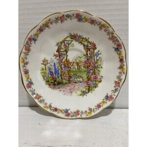 Vtg. Saucer Bell Fine Bone China ENGLAND Rose Cottage Shabby Chic